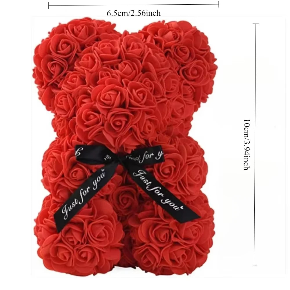 Artificial Flower Eternal Rose Teddy Bear for Mom Mother's Day Birthday