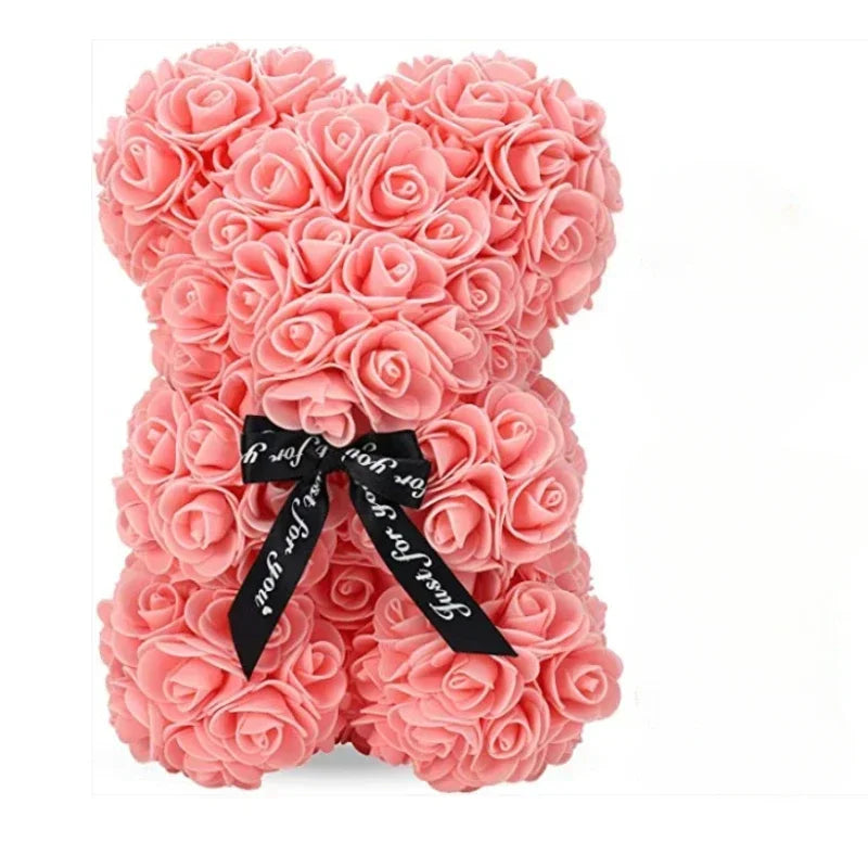 Artificial Flower Eternal Rose Teddy Bear for Mom Mother's Day Birthday