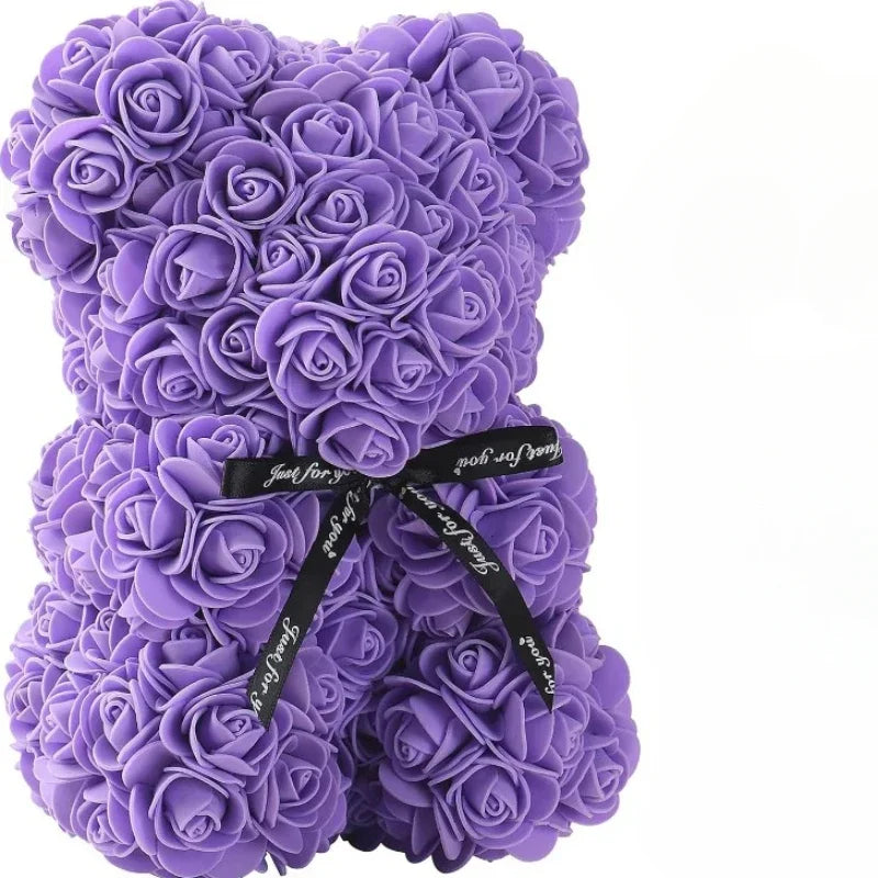 Artificial Flower Eternal Rose Teddy Bear for Mom Mother's Day Birthday