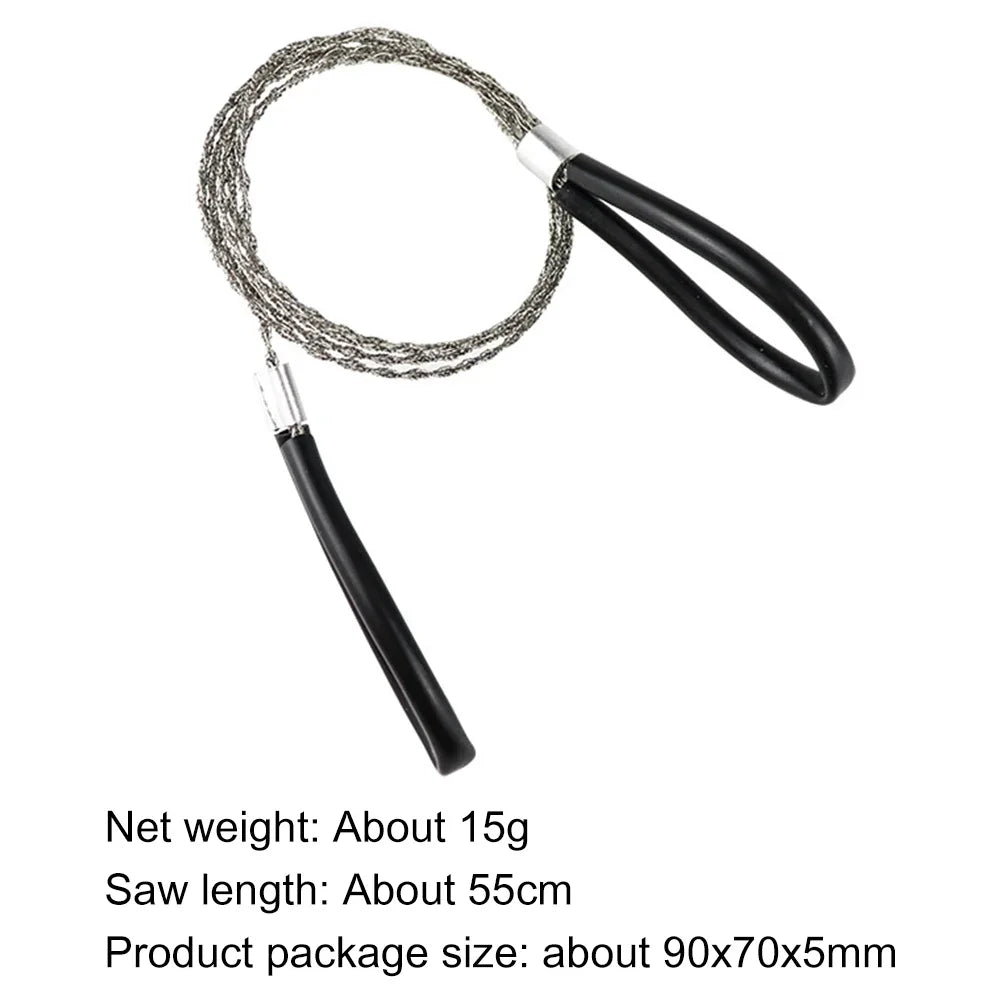Portable Stainless Steel Wire Saw with Finger Handle Outdoor Camping