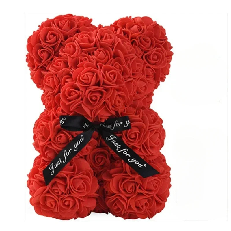 Artificial Flower Eternal Rose Teddy Bear for Mom Mother's Day Birthday