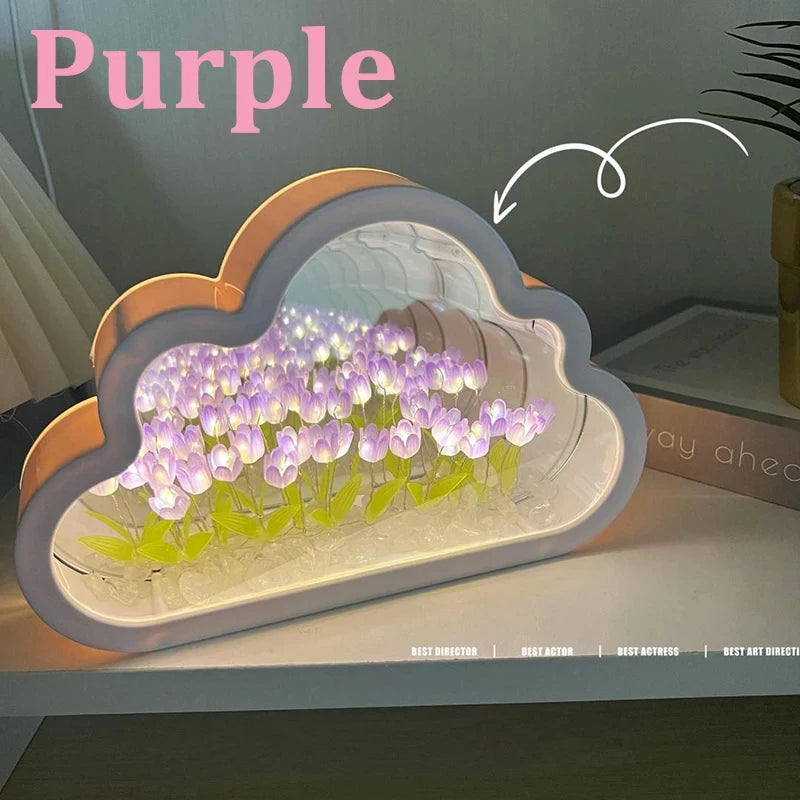 Tulip Cloud Sea of Flowers Night Light Creative Light Atmosphere