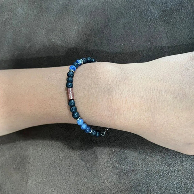 Mens Beaded Black Onyx And Green Plated Hematite Spacers With Wooden