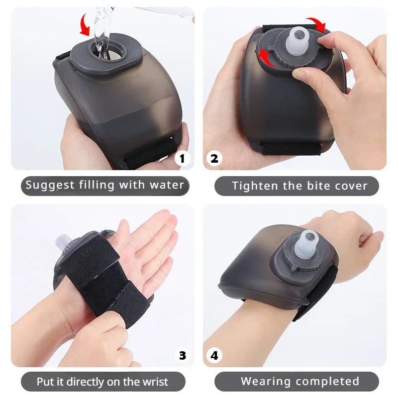 Sports wrist water bottle, cycling marathon hydration tool, mountaineering