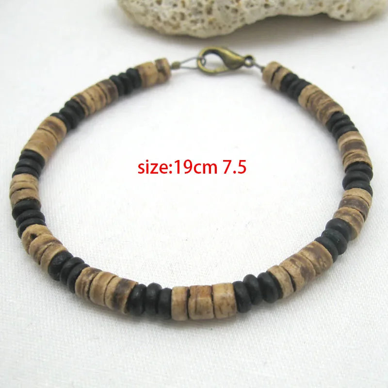 Mens Beaded Black Onyx And Green Plated Hematite Spacers With Wooden