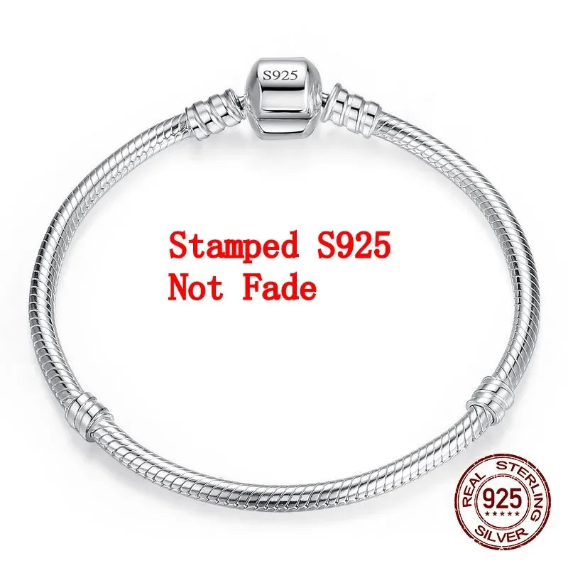 Handmade Original Fine Jewelry 925 Sterling Silver Charm Bracelet Soft Smooth
