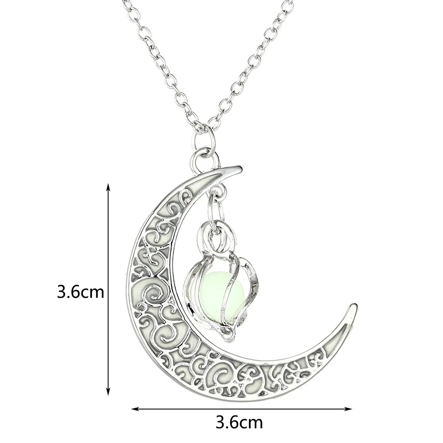 Womens Teen Girls Luminous Moon Necklace Moon Pendants Chain