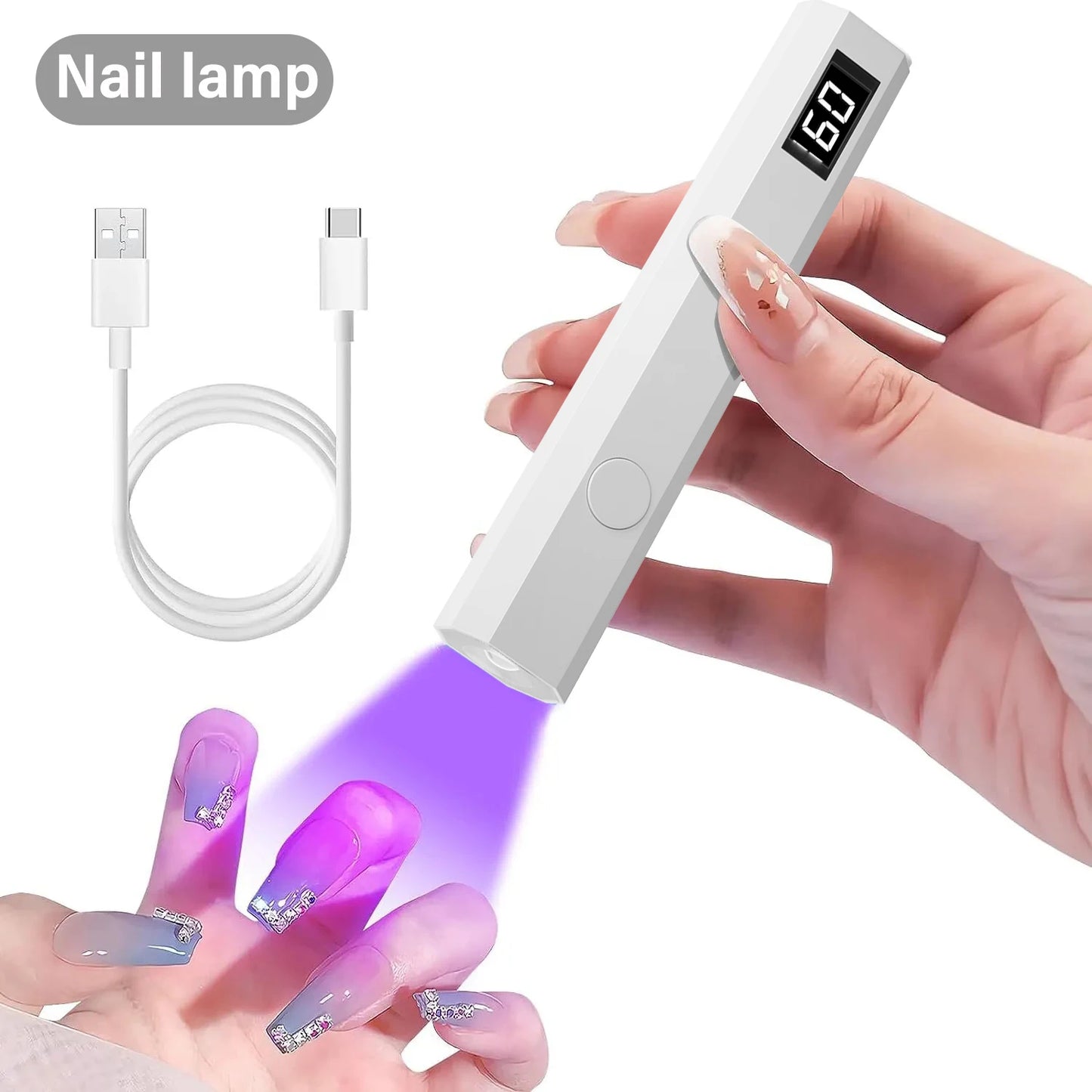 YIKOOLIN Handheld UV/LED Light for Nails 12W Portable Mini UV L