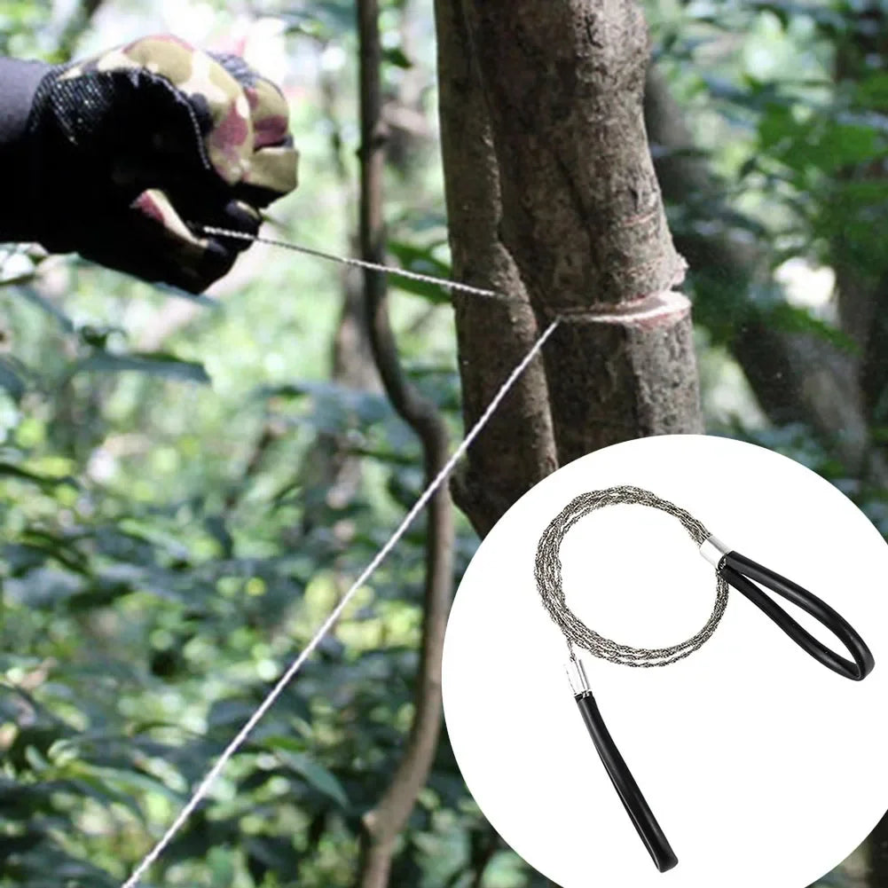 Portable Stainless Steel Wire Saw with Finger Handle Outdoor Camping