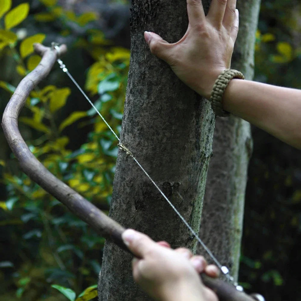 Portable Stainless Steel Wire Saw with Finger Handle Outdoor Camping