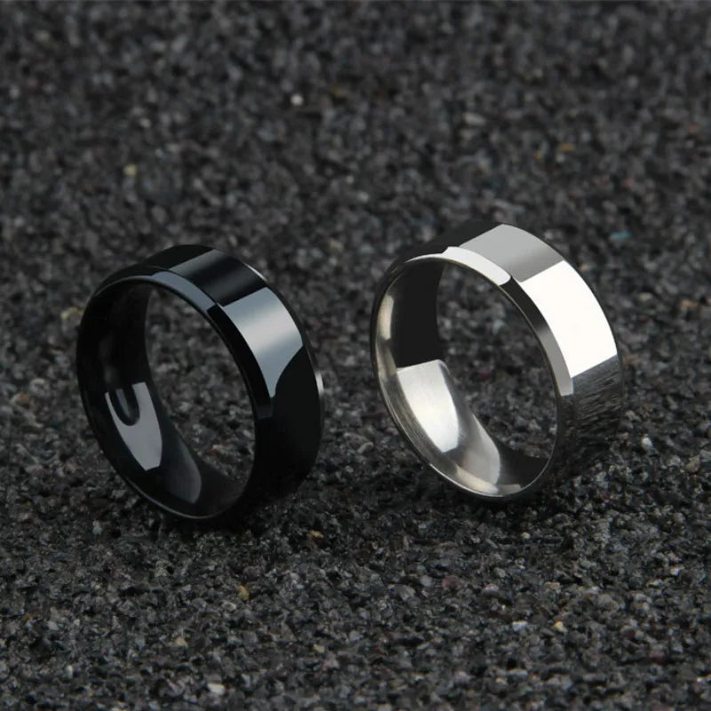 2021 Fashion Charm Jewelry ring men stainless steel Black Rings For Women