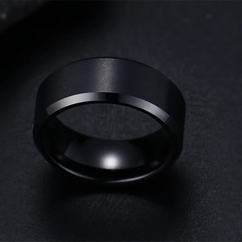 2021 Fashion Charm Jewelry ring men stainless steel Black Rings For Women