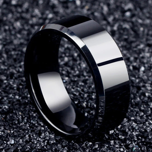 2021 Fashion Charm Jewelry ring men stainless steel Black Rings For Women