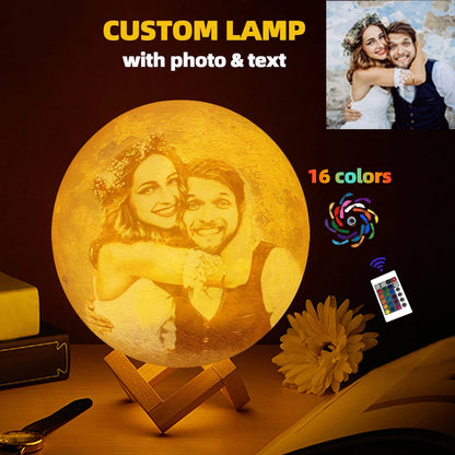 Personalized 3D Printing Moon Lamp Customized Photo Text Night