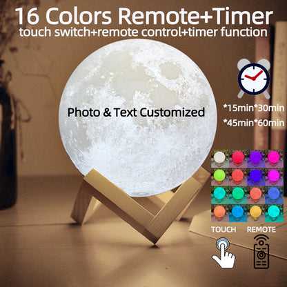 Personalized 3D Printing Moon Lamp Customized Photo Text Night