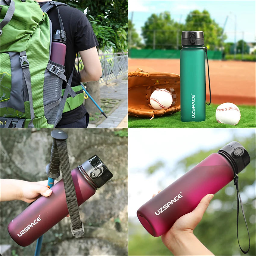 500/800/1000ml Sports Water Bottle Portable Leakproof Shaker Drinkware