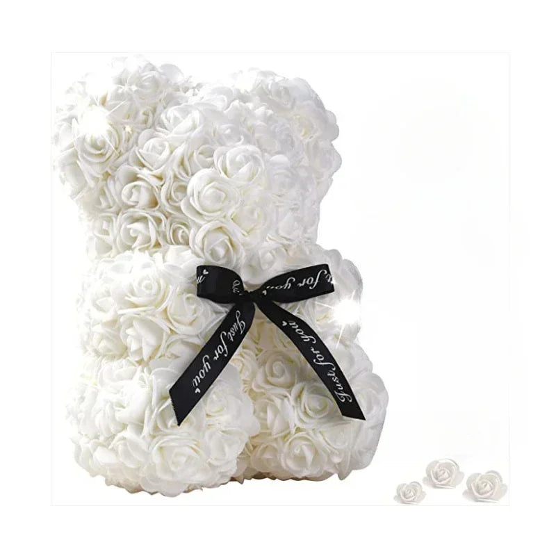 Artificial Flower Eternal Rose Teddy Bear for Mom Mother's Day Birthday