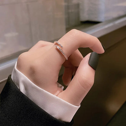 New 2024 Minimalist Thin Rings For Women Wedding Brilliant Cubic Zircon