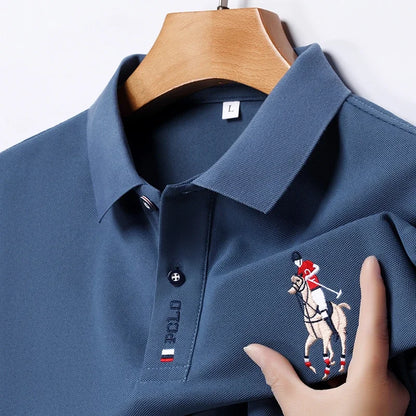 Men's Summer Embroidered Casual Fashion Short Sleeve POLO Shirt