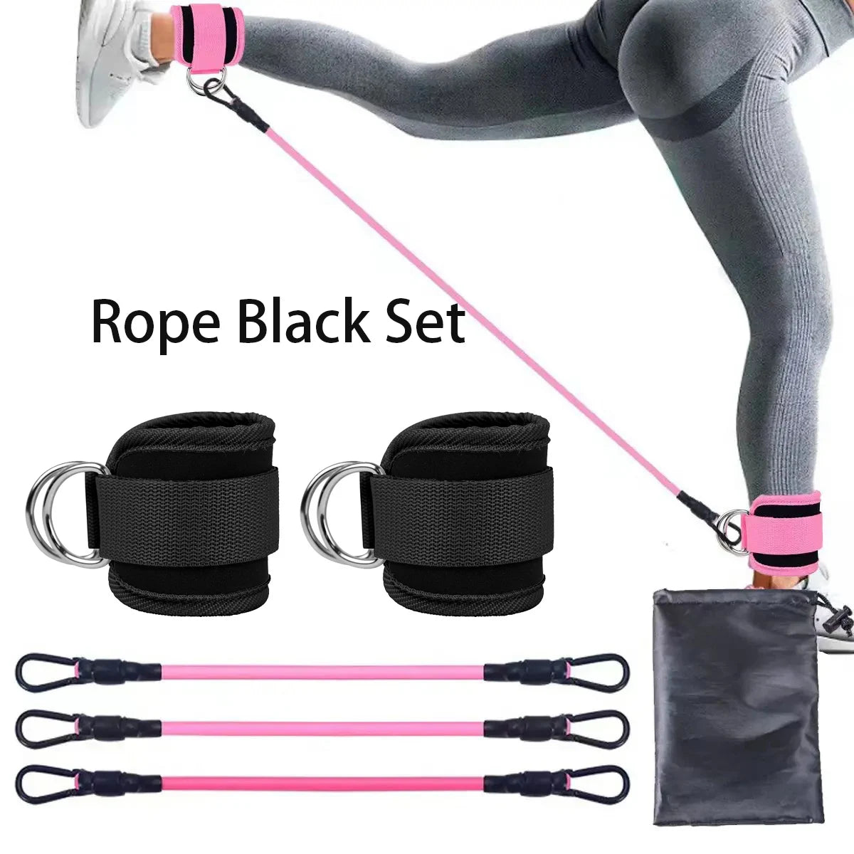 Ankle Strap Resistance Bands Hip Leg Strength Pull Rope Fitness Elastic