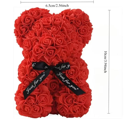 Artificial Flower Eternal Rose Teddy Bear for Mom Mother's Day Birthday