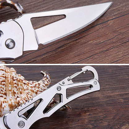 Stainless Steel Folding Fruit Knife, Outdoor Knife with Non-slip Handle,