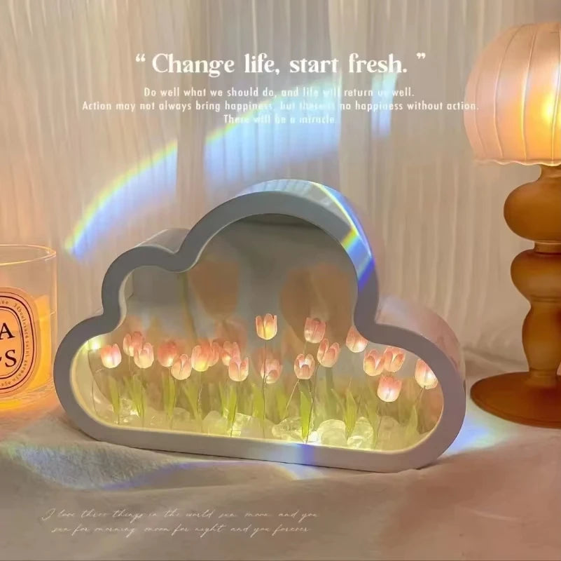 Tulip Cloud Sea of Flowers Night Light Creative Light Atmosphere