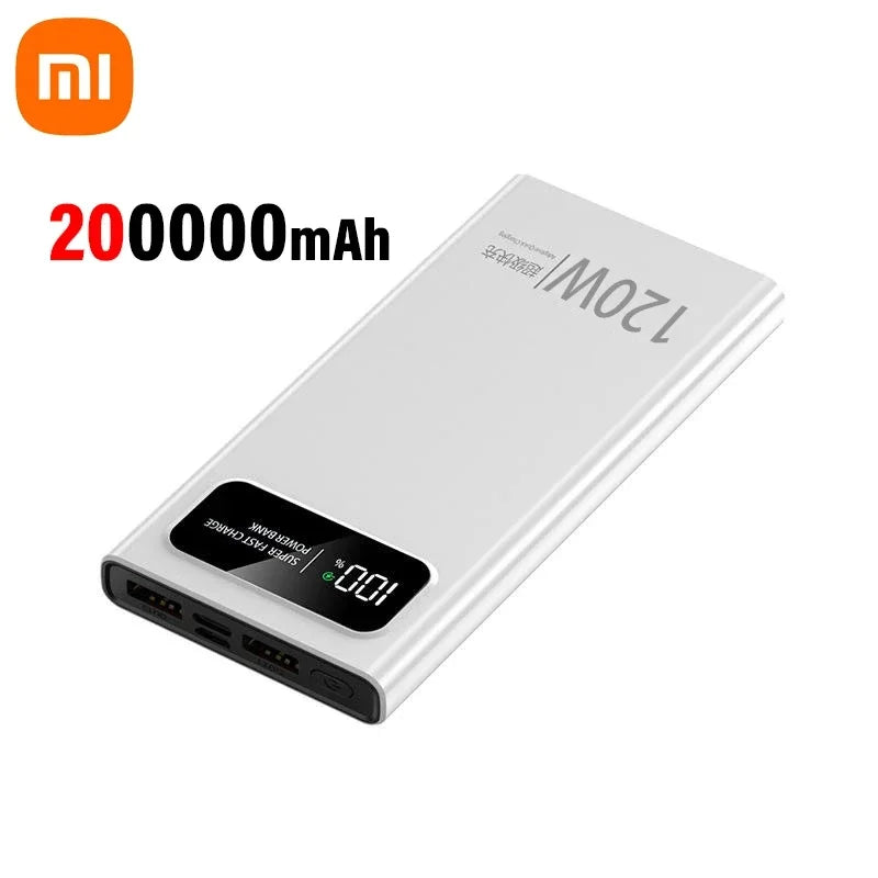 200000mAh 120W Power Bank Super Fast Charging Battery