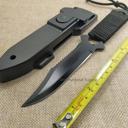 Tactical Fixed Blade 7CR14Mov Blade Steel Handle Outdoor Camping