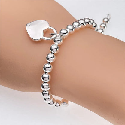 Noble 925 Sterling Silver Square Solid Chain Bracelet For Women Men