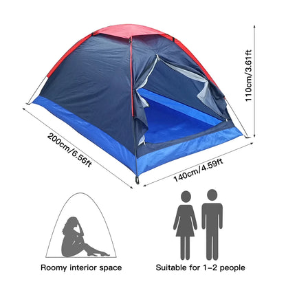 2 People Outdoor Travel Camping Single Layer Tent with Bag for Outdoor