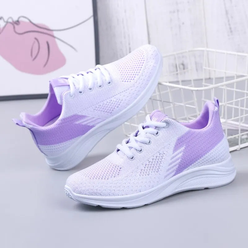 Spring New Women's Flying Weave Mesh Sport Casual Lightweight