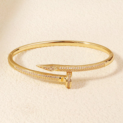 Copper With Zirconium Opening Female Simple Trendy Bracelet Trendy