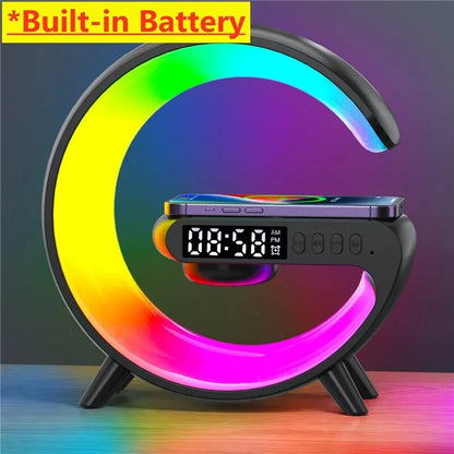 Wireless Charger Pad Stand Speaker TF Card RGB Night Light Lamp