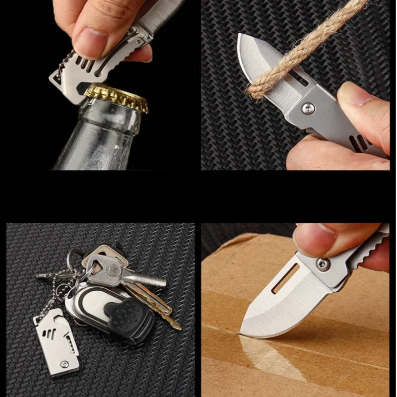 New Mini Outdoor Folding Steel Knife Portable Bottle Opener Sharp