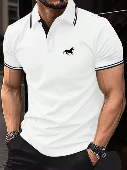 New Men's T-shirt Classic Short sleeved Polo Shirt Summer Top Casual