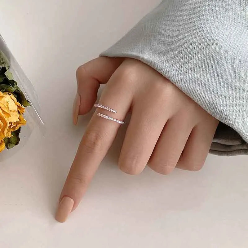 New 2024 Minimalist Thin Rings For Women Wedding Brilliant Cubic Zircon