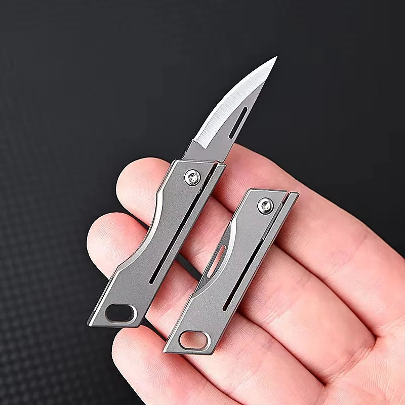 Mini Titanium Alloy Folding Knife Outdoor Camping Portable Keycha