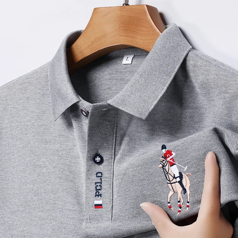 Men's Summer Embroidered Casual Fashion Short Sleeve POLO Shirt