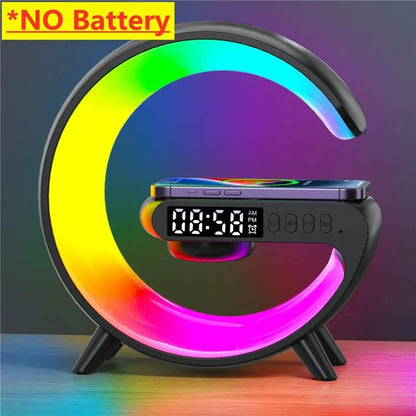 Wireless Charger Pad Stand Speaker TF Card RGB Night Light Lamp