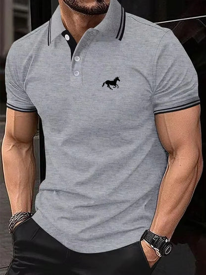 New Men's T-shirt Classic Short sleeved Polo Shirt Summer Top Casual