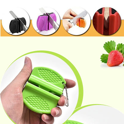 Mini Dual-sided Knife Sharpener, Portable Outdoor and Kitchen Tool for