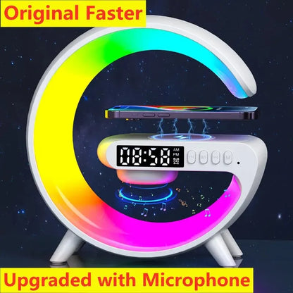 Wireless Charger Pad Stand Speaker TF Card RGB Night Light Lamp