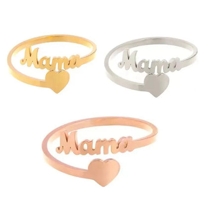 Customized Name Love Ring Personalized Stainless Steel Heart Couple