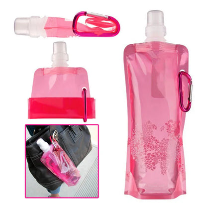 500ml Portable Folding Water Bag Creative Plastic Outdoor Sports