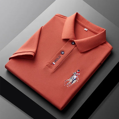 Men's Summer Embroidered Casual Fashion Short Sleeve POLO Shirt