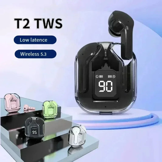 T2 Tws Wireless Bluetooth Headset Transparent Headphones ENC