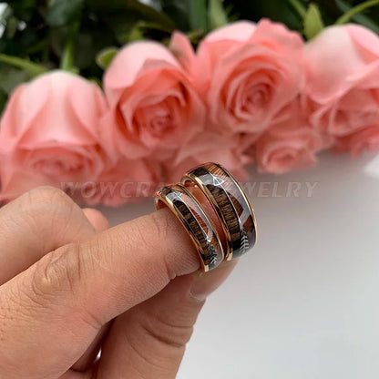 Tungsten Carbide Rings for Men Women Wedding Bands Nature Wood Arrow