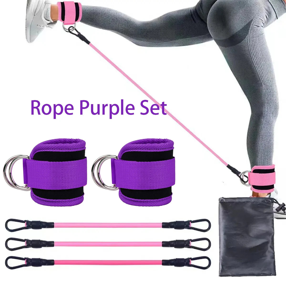 Ankle Strap Resistance Bands Hip Leg Strength Pull Rope Fitness Elastic