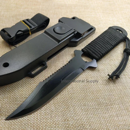 Tactical Fixed Blade 7CR14Mov Blade Steel Handle Outdoor Camping